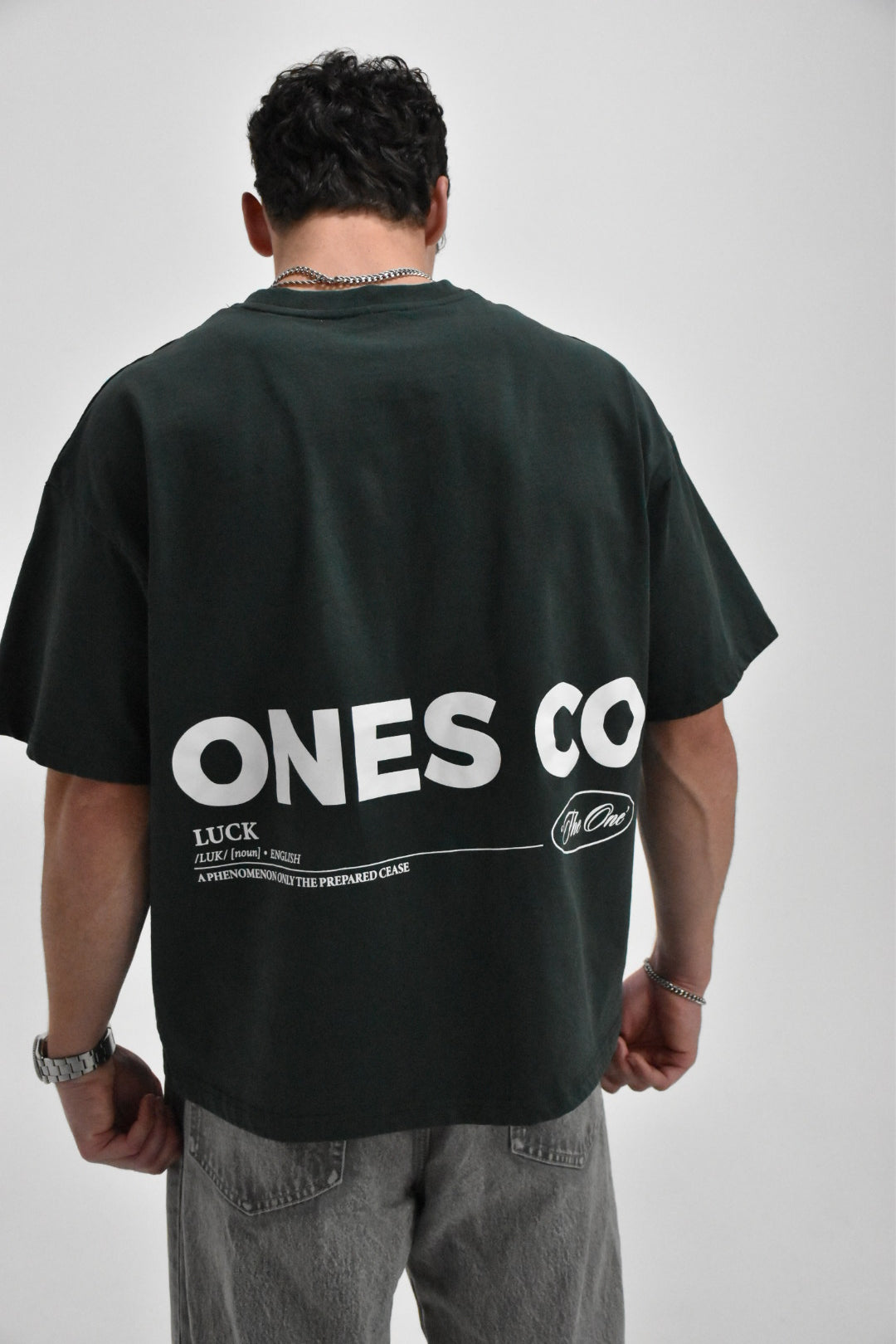 Luck Defined Oversized Tee (Forest Green)