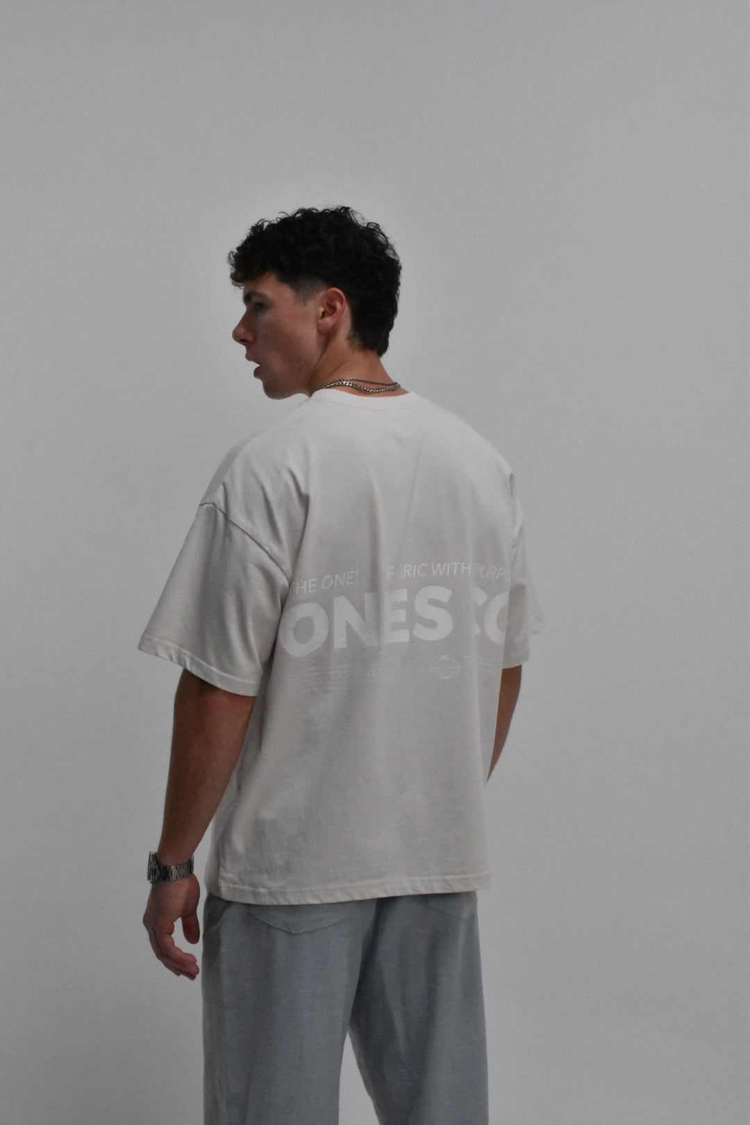'The One' Oversized Tee (Powder White)