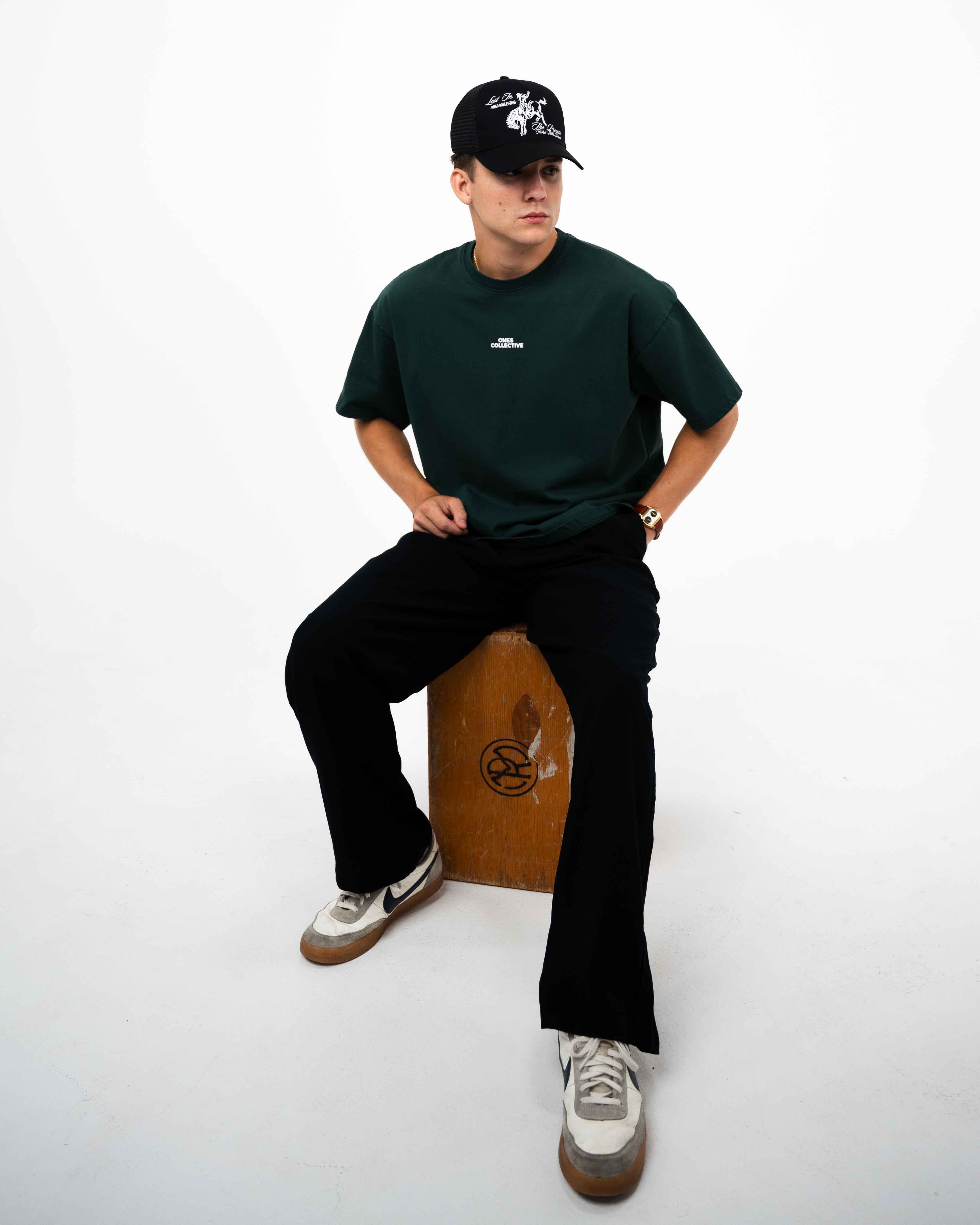 Luck Defined Oversized Tee (Forest Green)