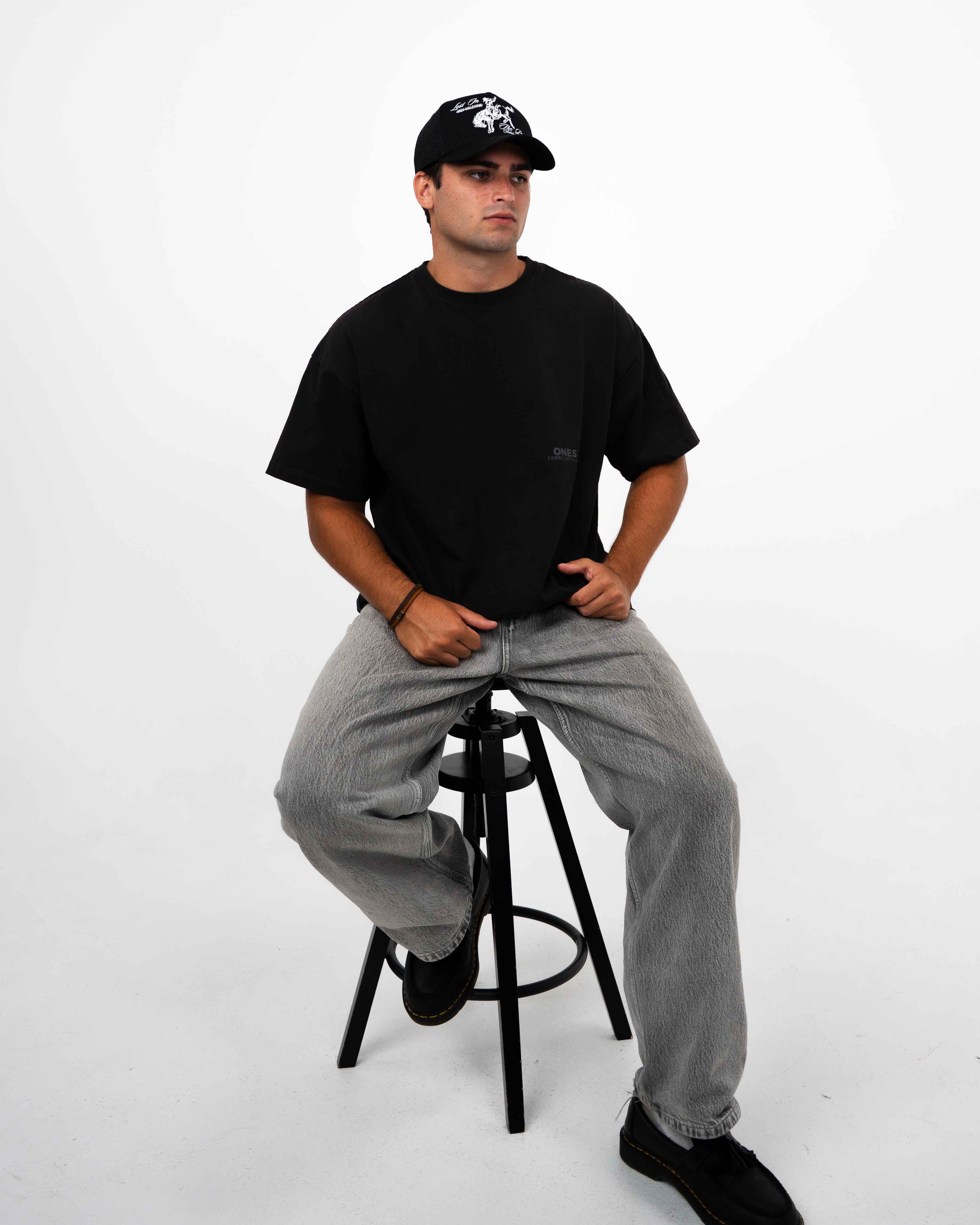 'The One' Oversized Tee (Charcoal Black)