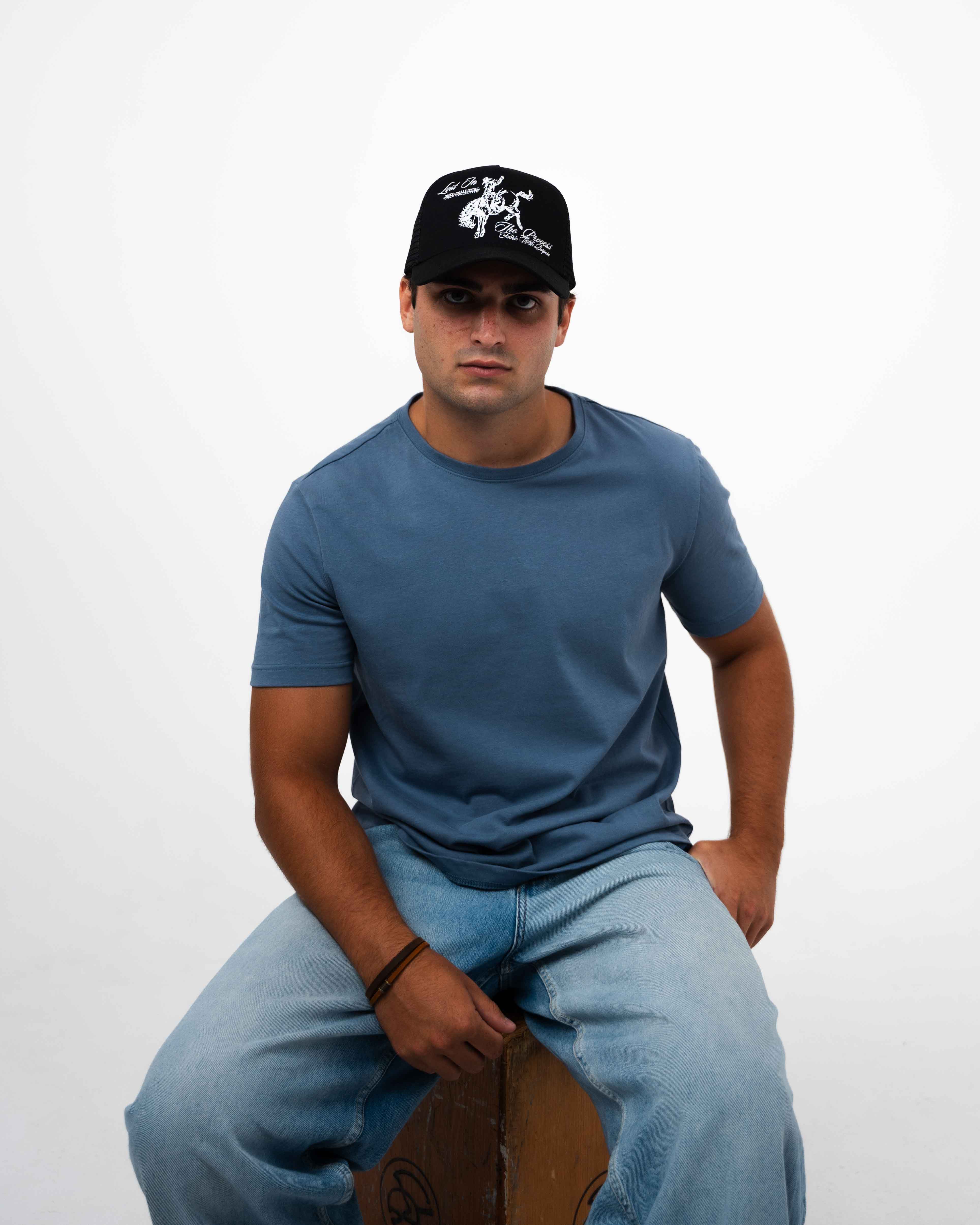 Men's Fitted Tee (Slate Blue)
